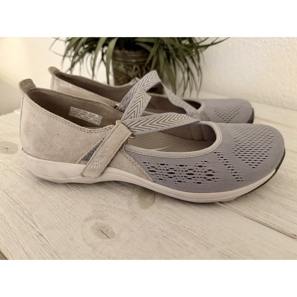 Dansko Sneakers Honor Walking Shoes Women 38 Stone Gray Suede Strappy Leather‎